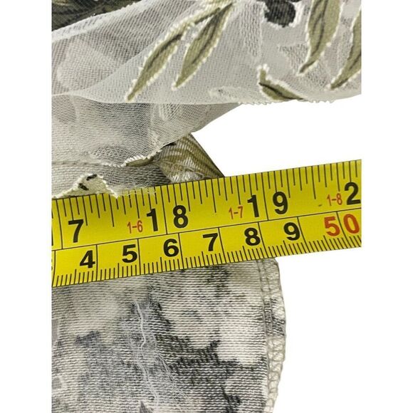 Zara Womens Top S White Green Floral Chiffon Sheer Button Up Long Sleeve NWOT - Picture 5 of 7